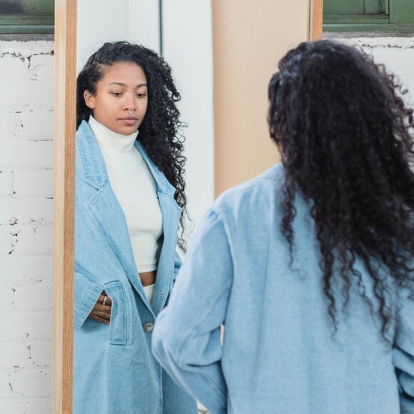 Organic cotton denim coat - Picture 3 of 9